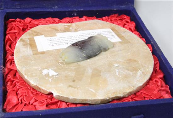 A Chinese bi disc and a cicada carving